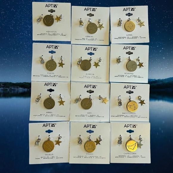 Kohl’s Apt.9 ZODIAC CHARMS GREAT FOR BRACELETS CROCS EARRINGS COUNT OF 50 CARDS - Picture 6 of 7